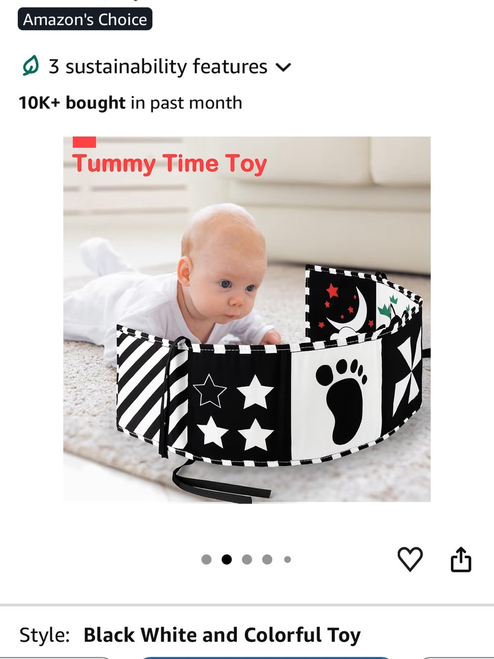 Black & White Baby Sensory Activity Book with Mirror